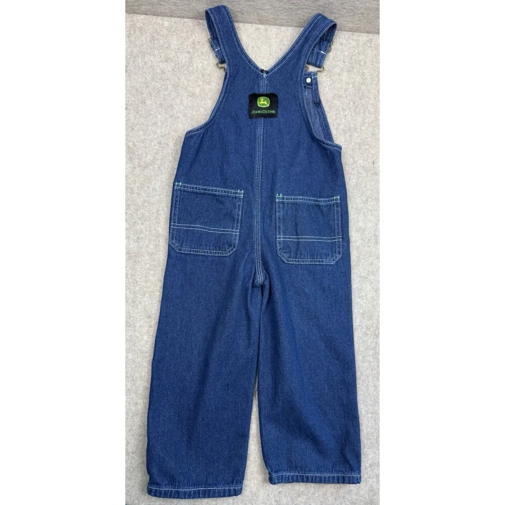 John Deere Overalls Boys Size 4T Denim Jean Farm Tractor 100% Cotton